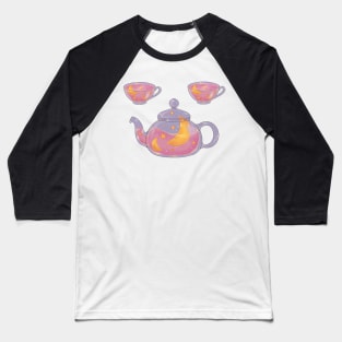 Soft pink night tea set with dark background Baseball T-Shirt